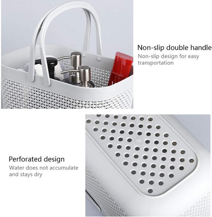 Plastic Organizer Storage Baskets with Handles, Shower Caddy Bins Organizer for Bathroom and kitchen（Grey