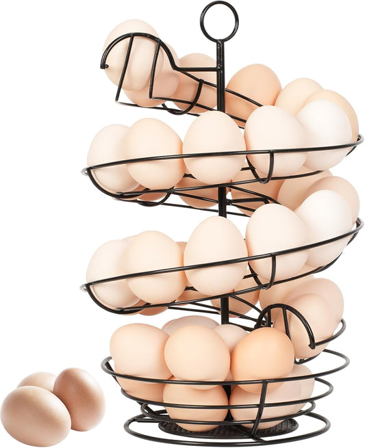 Spiral Metal Egg Holder Countertop, Fresh Egg Holder Countertop,Egg Storage for Countertop, Spiral Egg Storage Display Rack for Kitchen,Farmhouse
