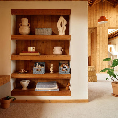 Wicker Basket with Handles, Odorless Woven Trapezoid Basket Waterproof for Organizing, Decorative Storage Wicker Baskets for Storage Photo Books, Gray, 2-Pack